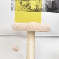 PawHut Ansamblu pentru pisici multi-activitate cusca minge suspendata moale Bej(m-12)