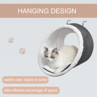 PawHut Hamac de Calorifer pentru Pisici Hamac de Fereastra pentru Pisici Gri(m-4)