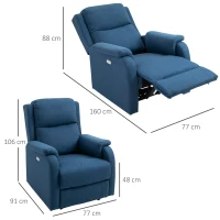 Homcom Fotoliu Relax Electric – Reclinabil cu USB & Suport Picioare(m-4)