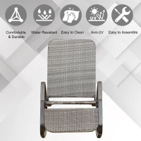 Outsunny Scaun Balansoar de Gradina din Ratan Rabatabil si Pliabil Gri(m-4)