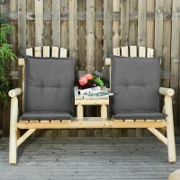 Outsunny Set 2 Bucati Perne pentru Scaune de Gradina cu Spatar Inalt Gri Inchis(m-2)