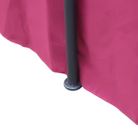 Outsunny Gazebo Elegante in Acciaio Rotondo Diametro 350cm con Teli Laterali Bordeaux(m-4)