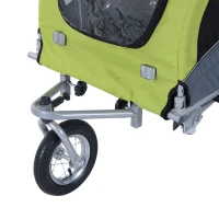 Pawhut Remorca Bicicleta Caini – 130×90×110 cm, Verde & Ventilata(m-5)