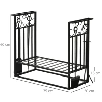 HOMCOM Suport lemne 4 scule din otel Max. 100kg negru(m-3)