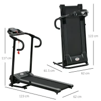HOMCOM Banda de Alergare Electrica Pliabila cu Display, Viteza 0.8-10km/h, 500W(m-3)