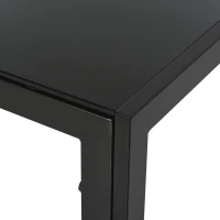 HOMCOM Set de luat masa 4 Scaune tapitate si 1 Masa pentru 4 persoane negru(m-9)