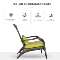 Outsunny Scaun de Gradina si de Exterior din Ratan cu Cotiere si Perne Gri(m-4)