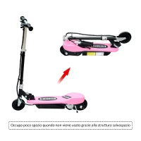 HomCom Monopattino Scooter Elettrico per Bambini 120W Pieghevole Struttura in Metallo, Rosa(m-6)