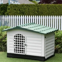 PawHut Casuţa pentru Caini de Exterior din Plastic Uşa şi Fereastra 111x84x80cm(m-2)