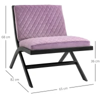 Homcom Fotoliu Captusit din Otel si Poliester Efect Matlasat Design Modern Mov si Negru(m-3)