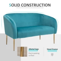 HOMCOM Canapea 2 Locuri cu Spatar si Cotiere, Mobilier Sufragerie si Birou(m-5)