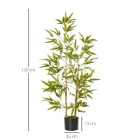 HOMCOM Planta Bambus Artificial Inaltime 120 cm cu Ghiveci pentru Interior si Exterior -Verde(m-3)