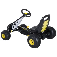 Homcom Go Kart Copii – Pedale, Design Negru & Galben(m-8)