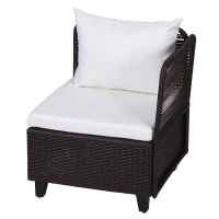 Outsuny Set Mobilier pentru Extern in PE Rattan Fotolii cu Perne si Taburet Maro(m-7)