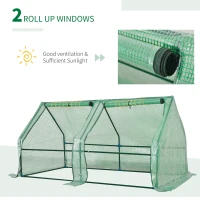 Outsunny Sera pentru Gradina de Legume cu 2 Folii PE si PVC Vara si Iarna, din Otel(m-5)