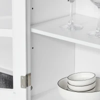 Homcom Bufet Bucatarie Lemn Alb – Dulap Spatios cu Design Elegant(m-9)