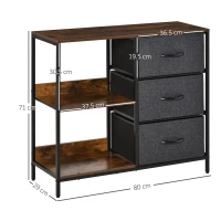 HOMCOM comoda mobila multifunctionala, 80x29x71cm, maro(m-3)