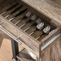 Homcom Carucior Bucatarie – Cu Sertar, Dulap si 4 Roti(m-8)