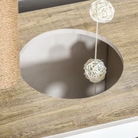 PawHut Copac de zgâriat cu Cușcă din Lemn pentru Pisici Adulte cu greutatea până la 5 kg(m-8)