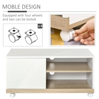 HOMCOM Carucior Suport TV cu 1 Usa si Compartimente Deschise, Dulap pentru TV pana la 42 "(m-6)
