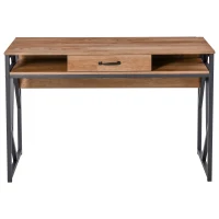 HOMCOM Birou pentru computer, Modern in Stil Industrial MDF, 120x60x76 cm, Maro(m-4)