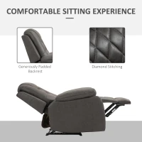 HOMCOM Fotoliu Rabaltabil 150° cu Suport pentru Picioare si Umplutura Suplimentara din Microfibra, Maro 94x95x99cm(m-5)