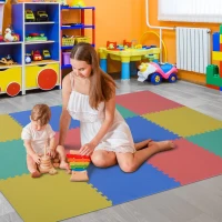 HomCom covor puzzle 32 piese 63x63cm EVA, colorat(m-2)