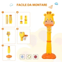 HomCom cos baschet copii si accesorii, 48x55x125-155cm(m-7)