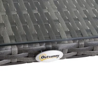 Outsunny Set Mobilier pentru Extern Canapea si Fotolii cu Masuta in PE Rattan si Aluminiu Gri(m-10)
