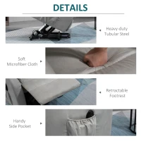 Homcom Fotoliu Electric cu Suport de Ridicare 150° si sistem Recliner pentru Relaxare in Textil, Gri 77x93x110cm(m-7)