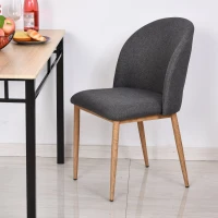 HomCom set 2 scaune captusite, 50x58x85 cm, gri(m-12)