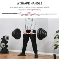 Homcom Set Haltere – 70 kg cu 8 Discuri & Bara Curbata Otel(m-4)