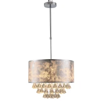 HOMCOM Candelabru Modern din Cristal Inaltime Reglabila, 44 Pandantive din Sticla(m-1)