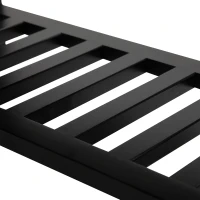 Homcom Banca pentru Pantofi Chesterfield Captusita Lemn Negru si Flanela Gri 80x40x46cm(m-11)