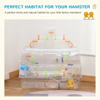 PawHut Cusca pentru Hamsteri cu Tuburi Φ6 cm si Accesorii din Plastic Transparent(m-7)