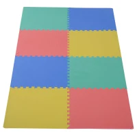 HomCom covor puzzle 32 piese 63x63cm EVA, colorat(m-9)