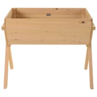 Outsunny ghiveci inalt pentru flori, suport lemn, 100x70x80cm(m-4)