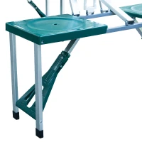 Outsunny Masa pentru Picnic cu 4 Scaune Pliabile tip Valiza in Aluminiu, Verde, 84.5x39x10cm(m-8)