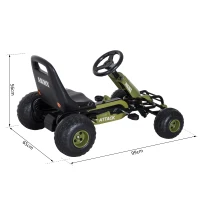 Homcom Go-Kart per Bambini a Pedali, Verde e Nero(m-3)