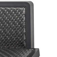 Outsunny Salon de Gradina cu Canapea de Exterior din Ratan Set 4 Buc Gri(m-8)