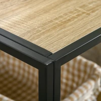 HOMCOM Masuta de Cafea Stil Industrial cu 3 Etajere, din MDF si Otel, 120x60x46cm - Lemn(m-8)