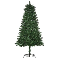 HOMCOM Brad de Craciun 150cm Artificial Baza Detasabila 454 Ramuri PVC si Otel(m-1)