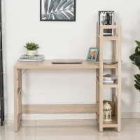 HOMCOM birou cu biblioteca si 3 rafturi, 120 x 67 x 120.5 cm(m-8)