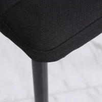 HOMCOM Set 4 scaune captusite pentru camera de zi, moderne, din metal si material textil Negru(m-7)