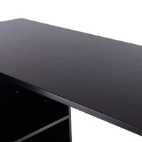 HOMCOM Masa de Birou de colt cu Sertar, pentru Birou si Casa, in Forma de L, Neagra(m-6)