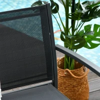 Outsunny Set de Gradina 4 bucati cu Masuta de cafea, 2 Scaune si o Panca in Metal, Negru(m-7)