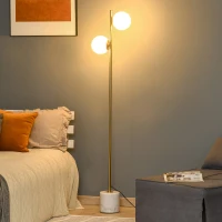 HOMCOM lampa de podea cu 2 abajururi, 35x35x165 cm, aurie(m-2)