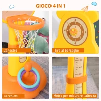 HomCom cos baschet copii si accesorii, 48x55x125-155cm(m-4)