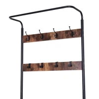 HOMCOM Dulap de perete pentr Haine Stil Industrial cu banc pentru pantofi, in Lemn si Metal 72x34x185cm(m-8)