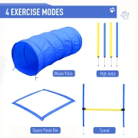 PawHut set agility pentru caini, cu slalom, tunel si obstacol(m-4)